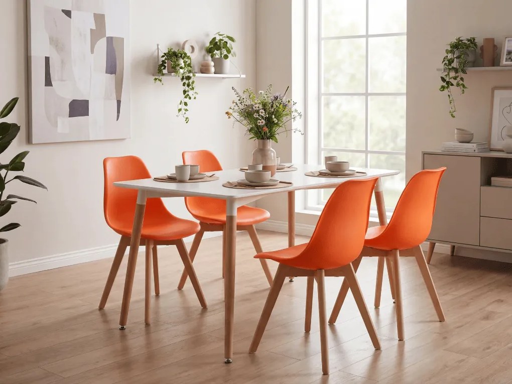 Scaun KITO portocaliu cu picioare din fag