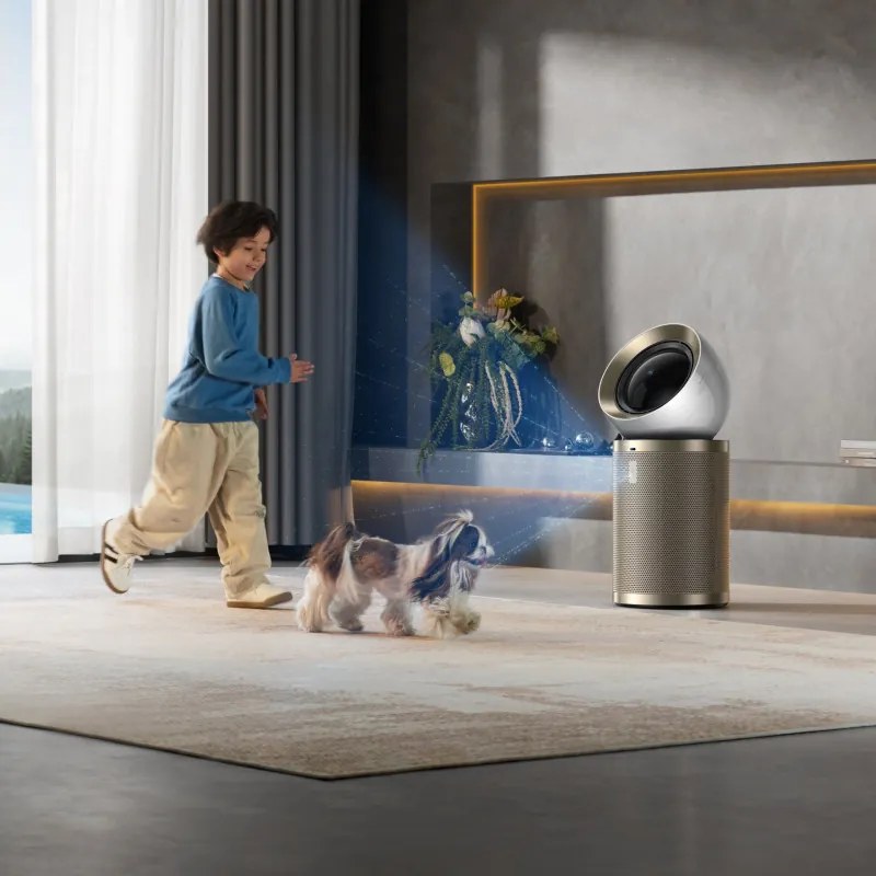 Purificator de aer Dreame AirPursue PM20 CVF14A, 48 m², funcții automate, încălzire, sterilizare cu plasmă și UVC, TVOC, LCD, HEPA, alb/bronz