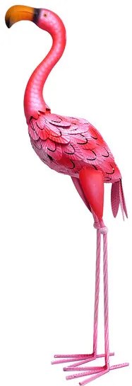 Decoratiune gradina, metalica, flamingo, 14x24x65 cm