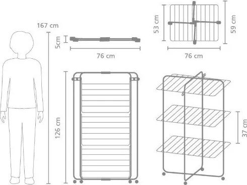 Uscător de rufe alb 23 m HangOn Tower – Brabantia