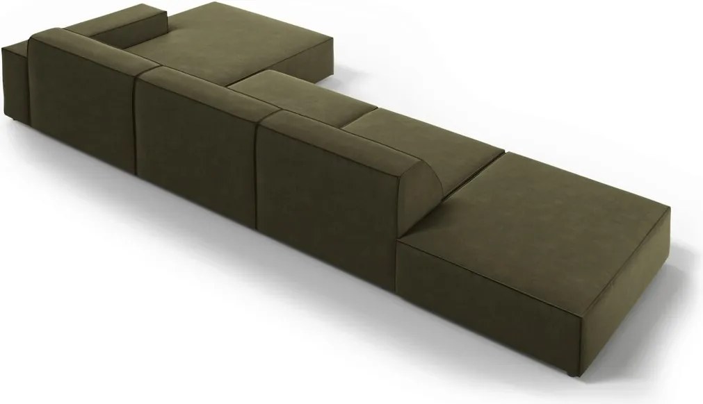 Coltar dreapta 5 locuri, Jodie, Micadoni Home, BL, fara cotiera, 341x166x70 cm, catifea, verde
