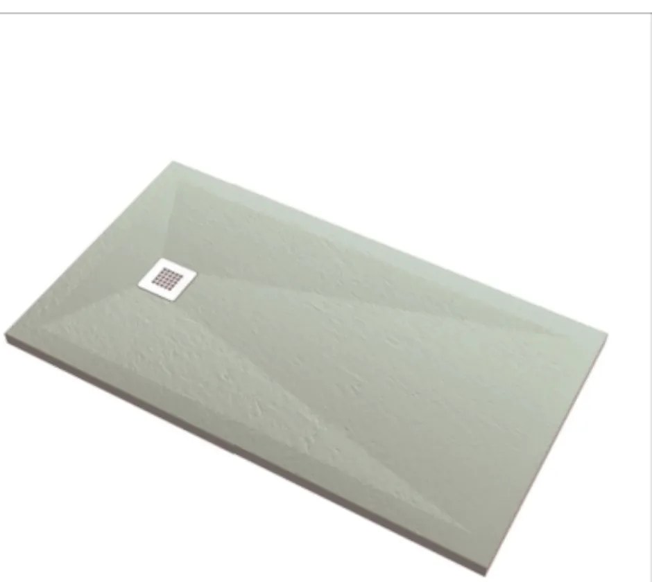 Cadita Dus Rectangulara HouseXL StoneCore Premium 120x80 cm / 140x80 cm, Compozit Granit, Sifon Metalic Inclus (Culoare: Crem, Dimensiune: 140x80 cm)