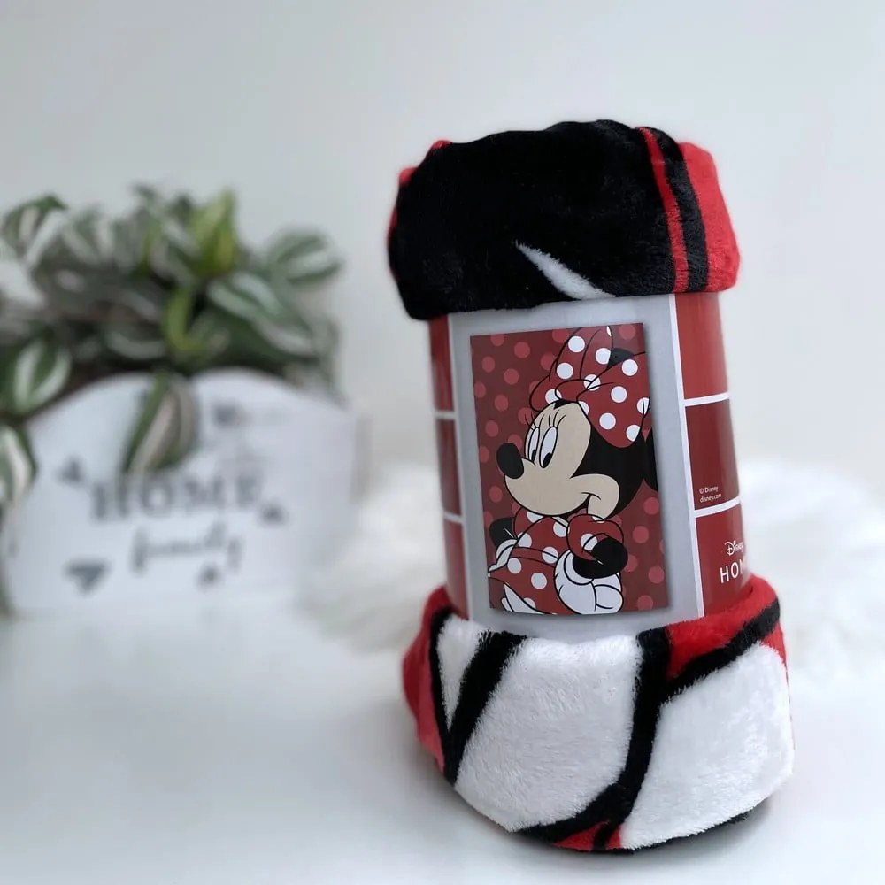 Pătură pentru copii roșie din micropluș 100x150 cm Minnie – Jerry Fabrics