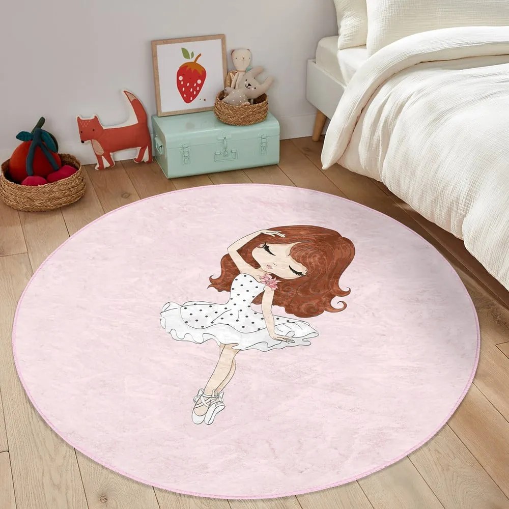 Covor pentru copii roz ø 100 cm Comfort – Mila Home