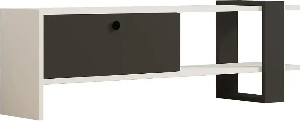 Comoda TV, Funda, alb si antracit, 120 cm