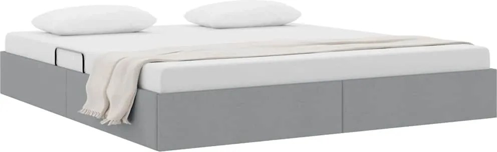 vidaXL Pat cu storage cu headboard Gri deschis 160 x 200 cm țesătură