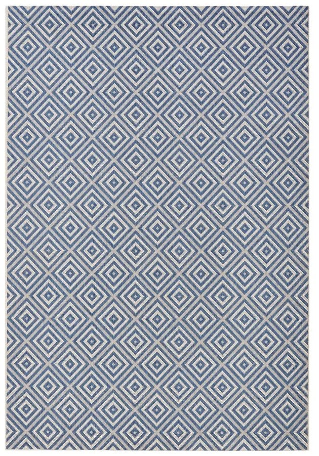 Covor de exterior NORTHRUGS Karo, 140 x 200 cm, albastru