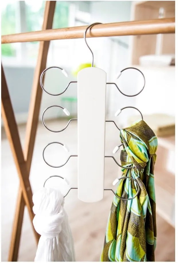 Suport cu 8 cârlige pentru eșarfe și fulare Compactor Cream