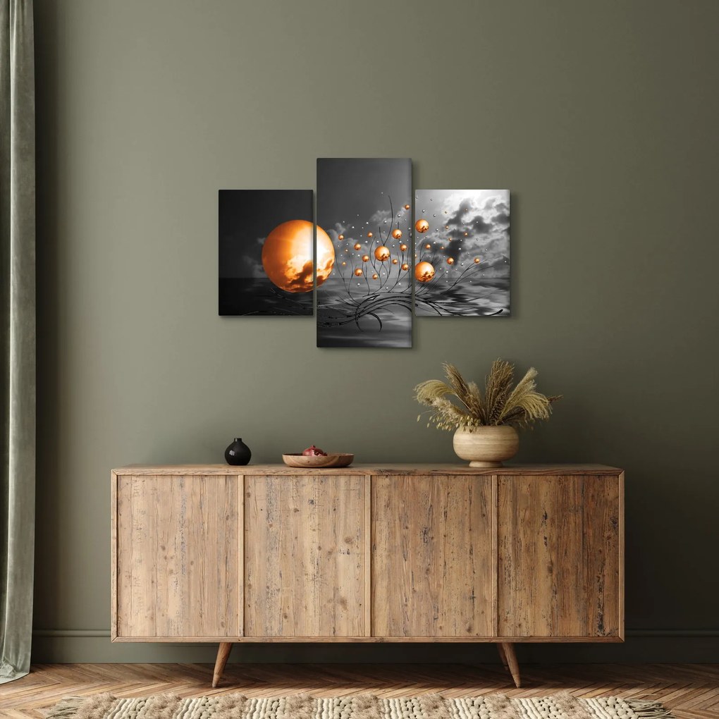 Tabloul bilelor portocalii abstarcte (90x60 cm)