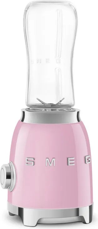 Blender Smeg PBF01PKEU, 300 W, 2 x 600 ml, 20 000–24 000 rpm, Baza antiderapanta, Fara BPA, Otel inoxidabil, Roz