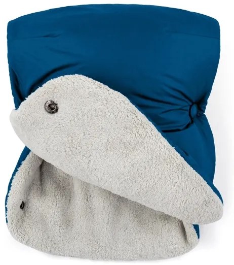 PETITE&MARS - Set sac de iarnă 3în1 JIBOT + mânuși cărucior albastru