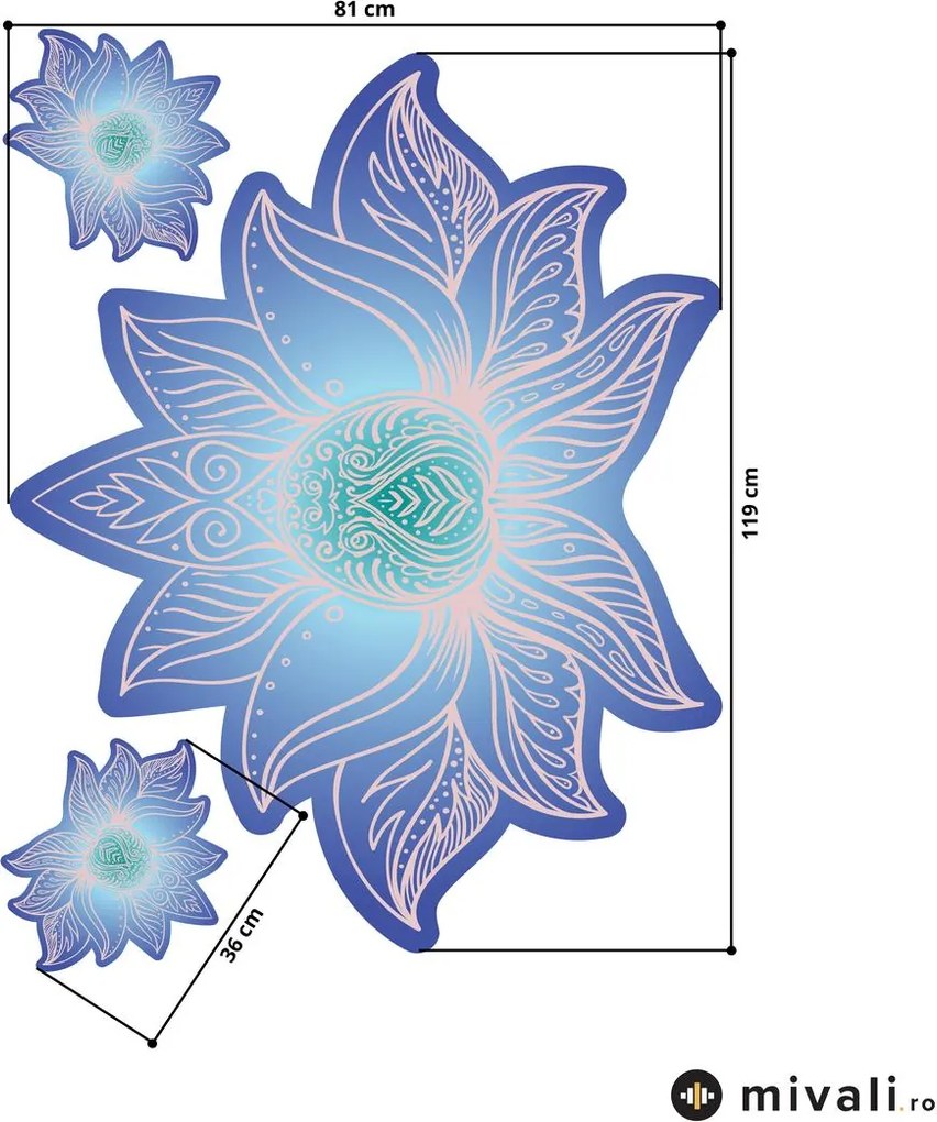 Autocolante de perete - Mandala albastră