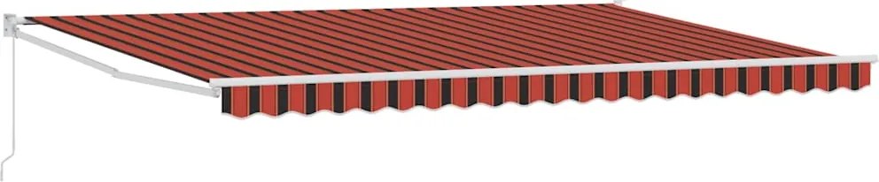 vidaXL Copertină Manual Portocalie și maro 500 x 300 x 165 cm