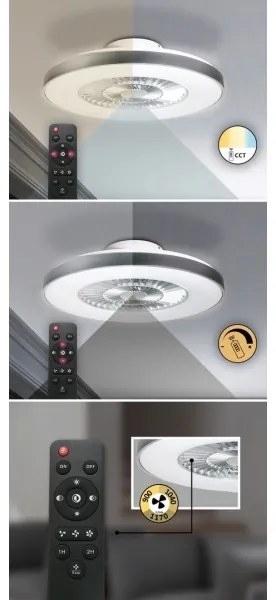 Plafonieră LED dimabilă cu ventilator Rabalux LED/40W/230V + telecomandă