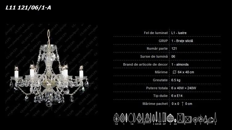 Lustra 6 brate cristal Bohemia L11 121/06/1-A