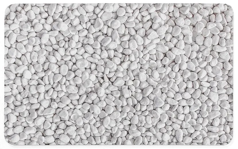 Covoraș de baie alb-gri din cauciuc 50x80 cm Leandra – douceur d'intérieur