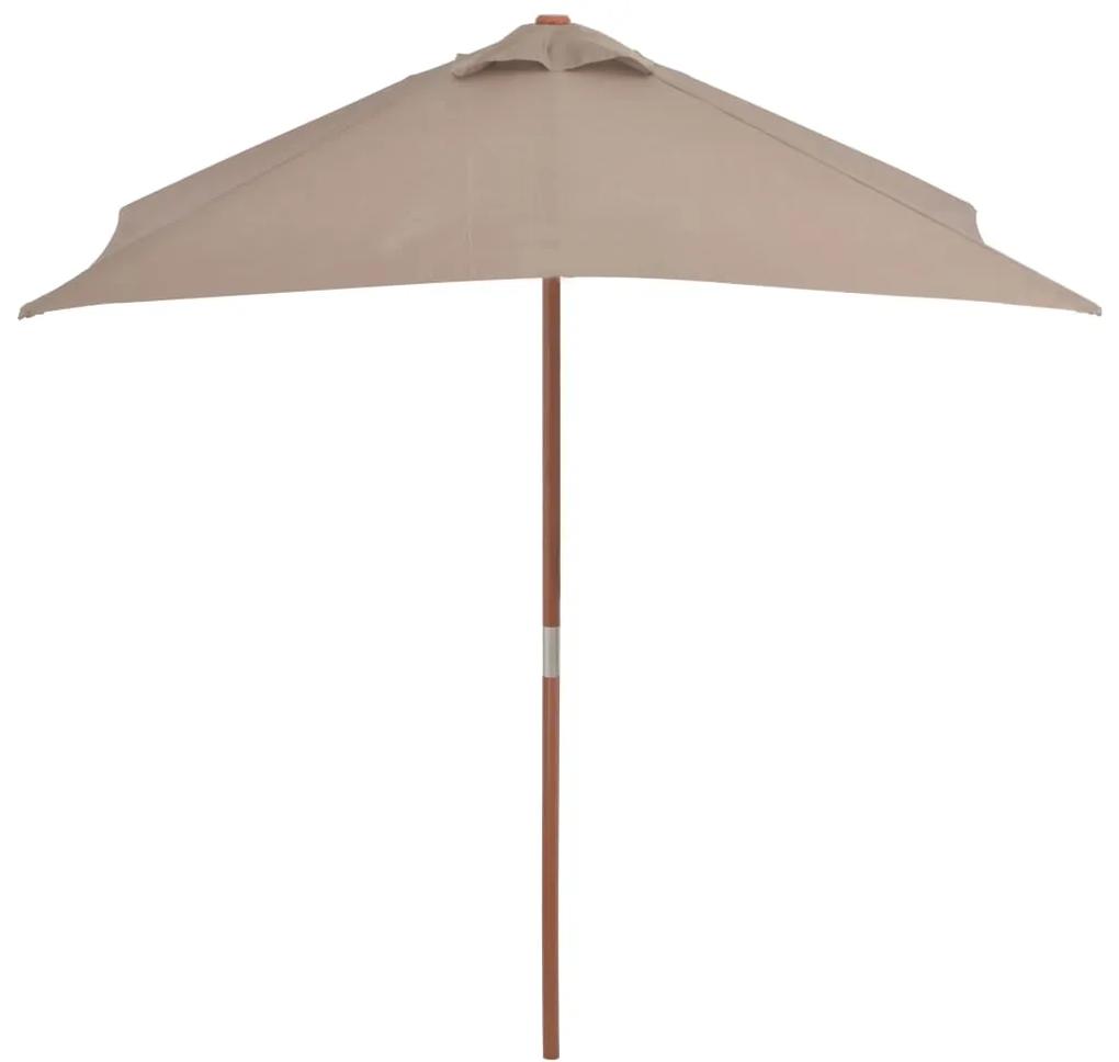 Umbrela de soare, exterior, stalp lemn, 150x200 cm, gri taupe Gri taupe