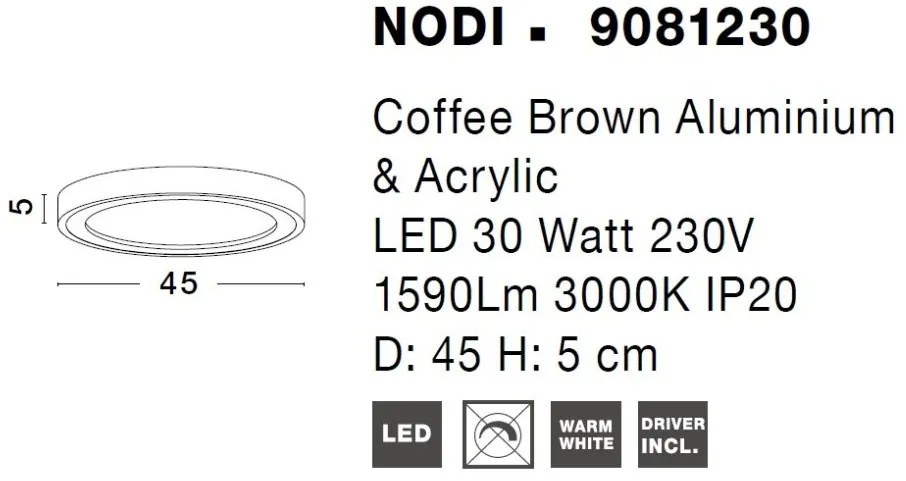 Plafoniera LED design modern Nodi maro 45cm