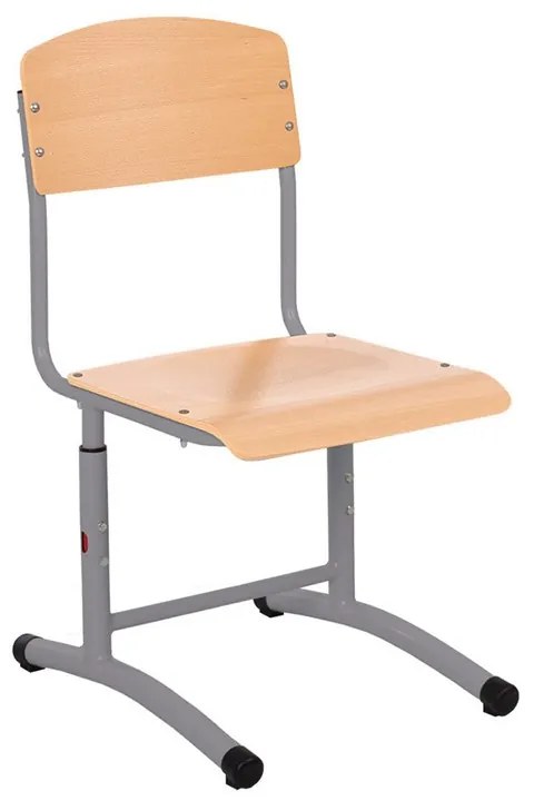 Scaun elev E-279 Alu, cadru gri metalizat, inaltime ajustabila, fag