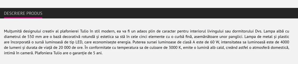Lustra LED aplicata design modern Tulio 5890 RX
