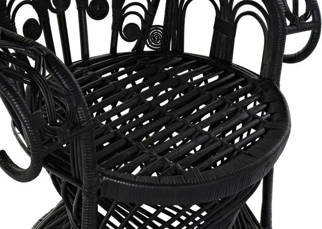 Fotoliu de exterior negru, din rattan, Regalys