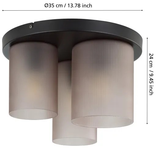 Lustră pe cablu Eglo 901161 COLOMERA 3xE27/40W/230V gri