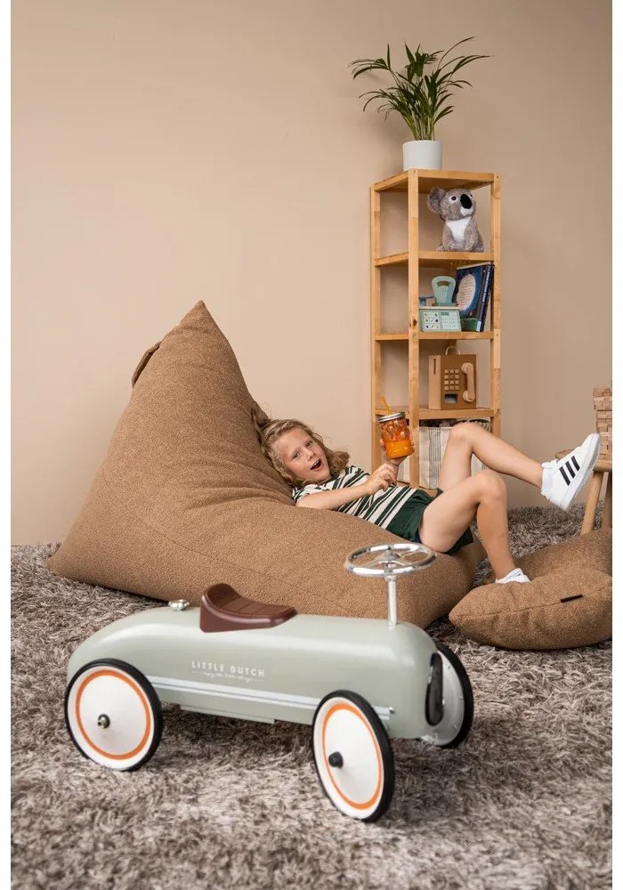 Fotoliu bean bag maro cu tapițerie din țesătură bouclé Razz – SLOWDOWN