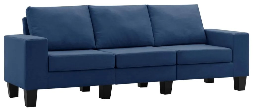 287124 vidaXL Canapea cu 3 locuri, albastru, material textil