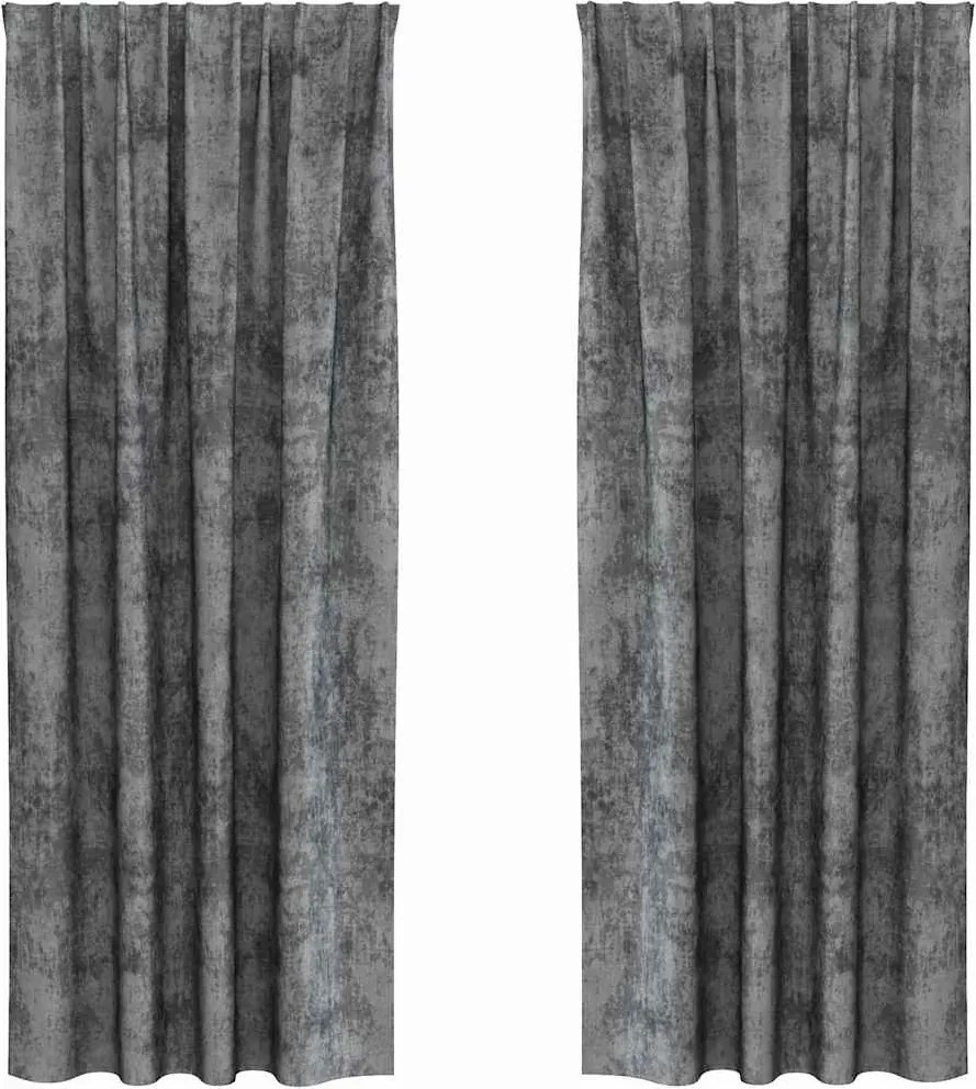 vidaXL Cortine din catifea cu perdele 2 pcs Gri 245 x 140 cm Catifea