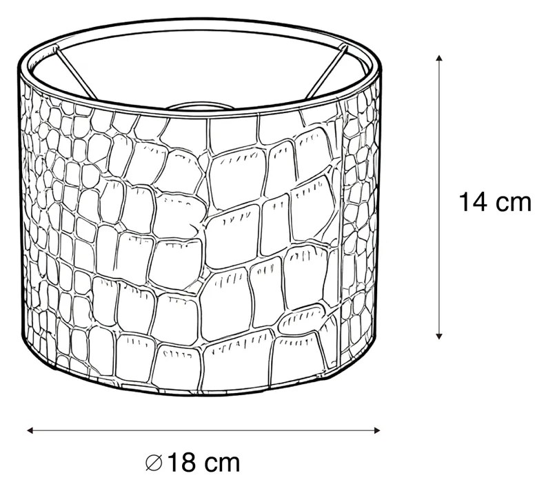 Abajur din catifea cu design de crocodil și interior auriu 18/18/14