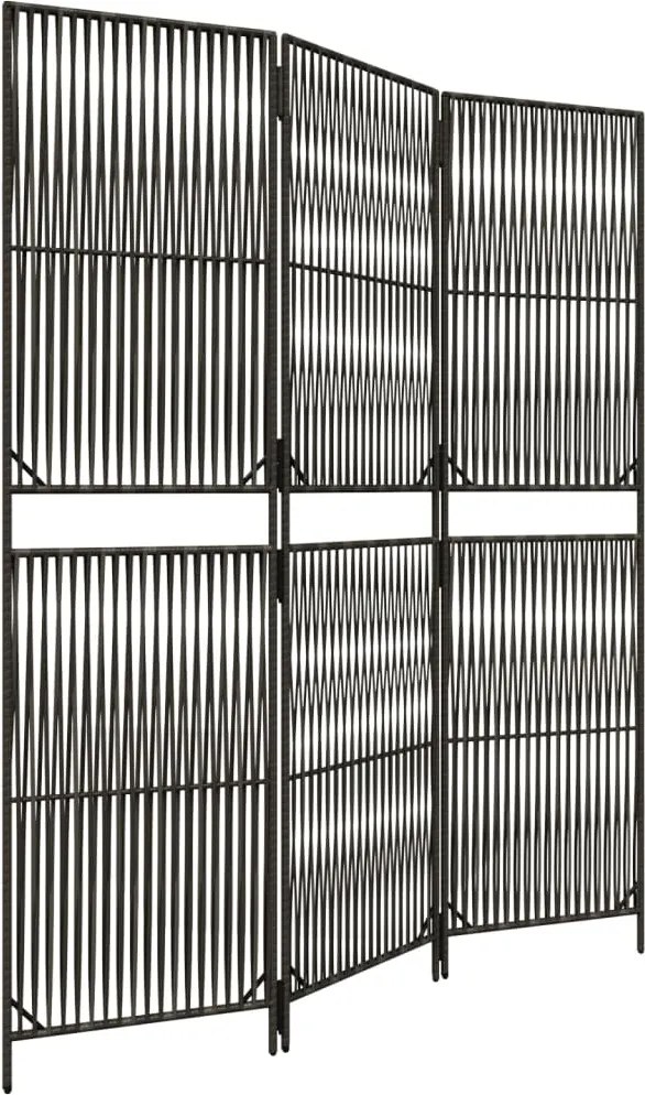 vidaXL Separator de cameră cu 3 panouri, gri, poliratan