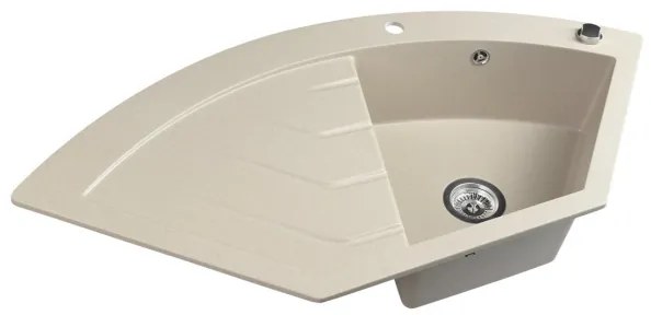 Sapho - Chiuvetă de colț pentru bucătărie 114x57,5 cm granit/bej