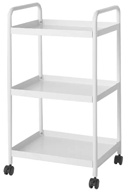 Etajera mobila cu 3 rafturi, Alb 45x36x80 cm