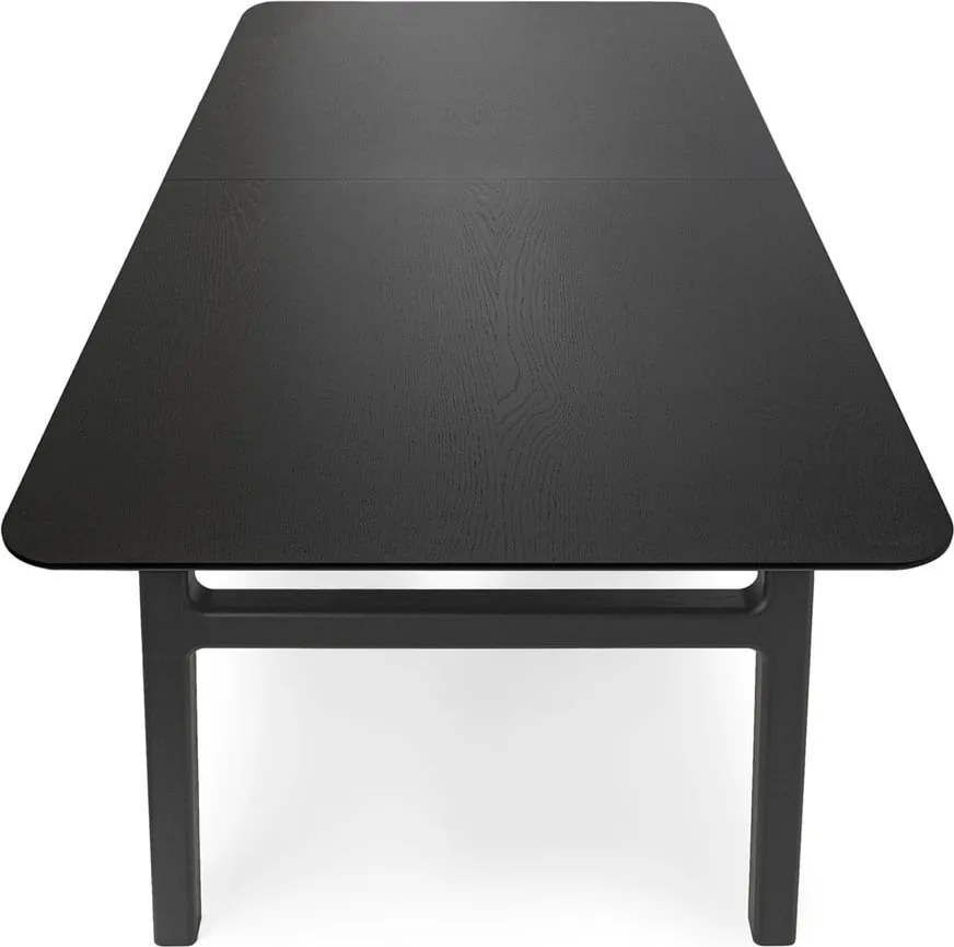 Masă de dining extensibilă cu aspect de lemn de stejar cu blat suplimentar 90x180 cm Curved – Woodman