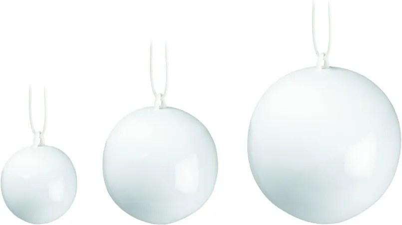 Set 3 globuri de Crăciun din porțelan chinezesc Kähler Design Nobili, alb