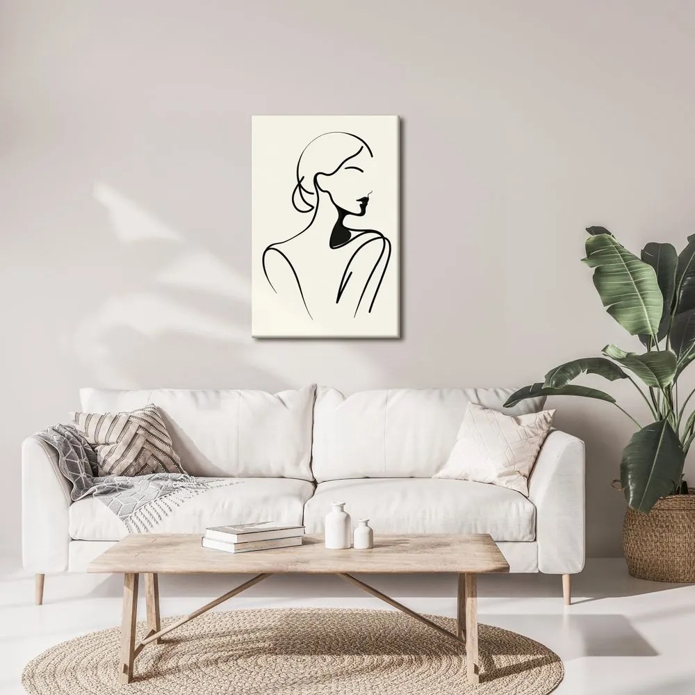 Tablou femeie în linii minimaliste