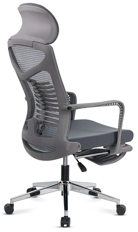 Scaun ergonomic din mesh rabatabil cu tetiera SYYT 9502 gri