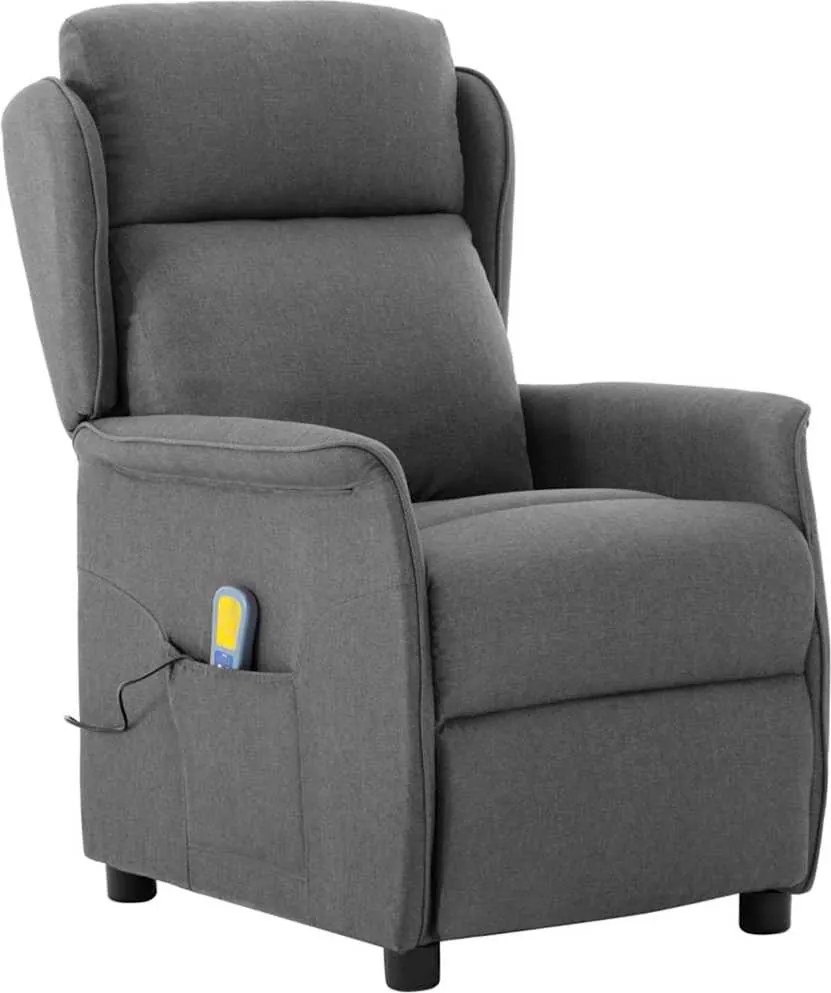 vidaXL Scaun de masaj Gri deschis 93.5 x 67.5 x 101.5 cm țesătură