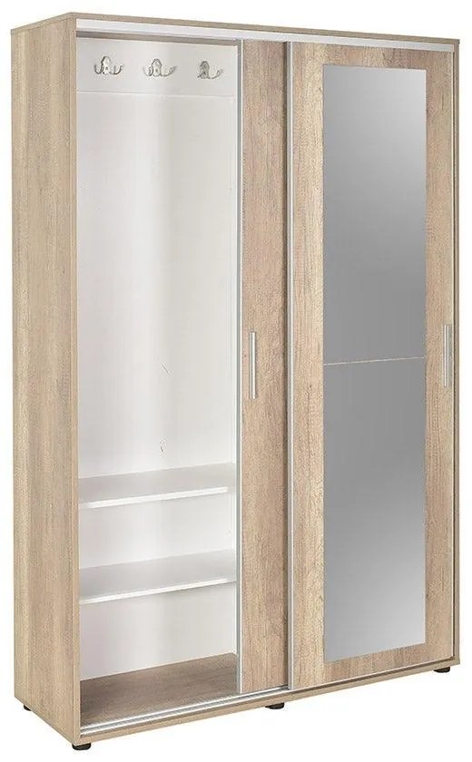 Pantofar Adore Porto cu cuier, 2 usi cu oglinda, 12 rafturi, capacitate 35 perechi incaltaminte, 120 x 212 x 40 Cm