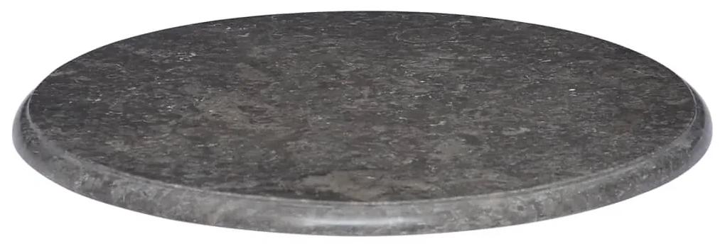 149196 vidaXL Blat de masă, negru, Ø60x2,5 cm, marmură