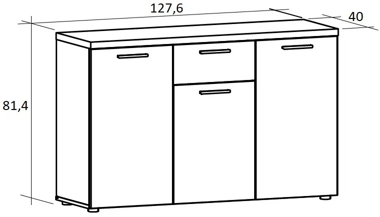 Comodă typ 870 Bovero (Stejar sonoma + alb). 1041893