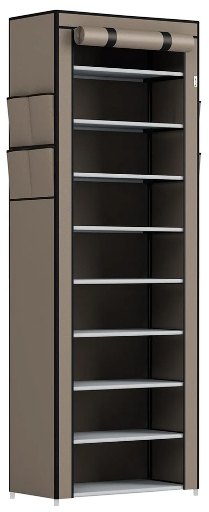 Suport pantofi cu buzunare laterale 160 x 58 cm - maro deschis