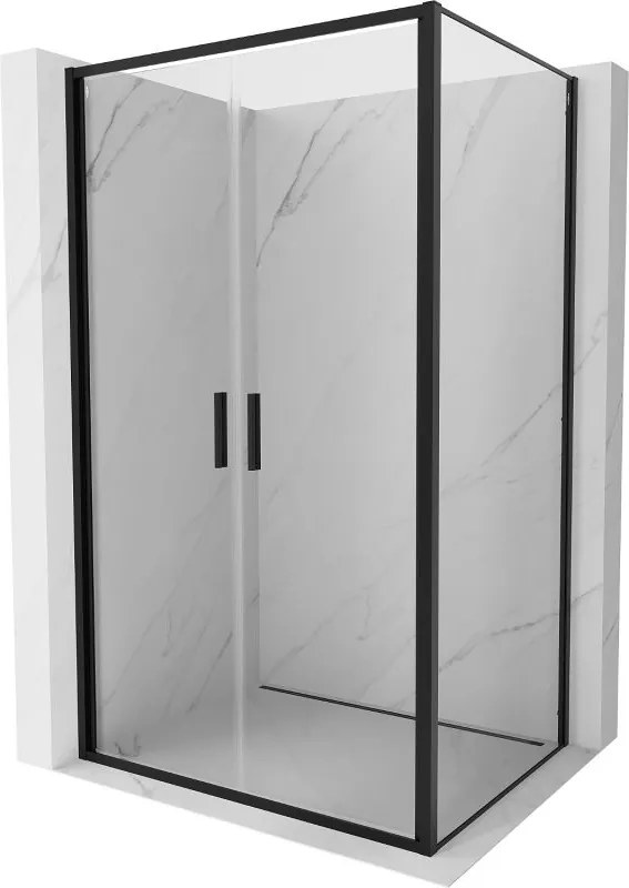 Mexen Exo cabina de duș batantă 100 x 80 cm, transparentă, neagră - 814-100-080-70-00