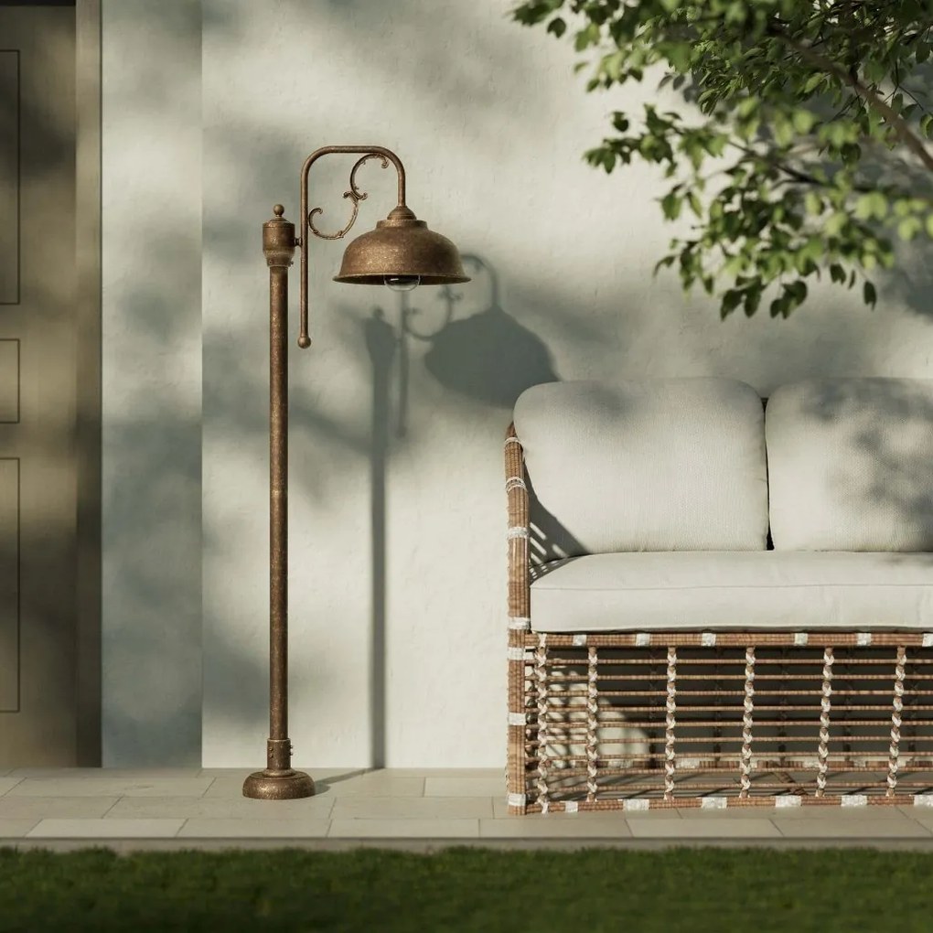 Stalp exterior IP44 realizat manual din alama Lipari