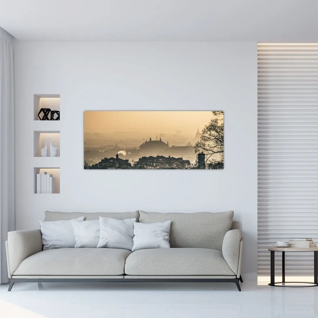 Tablou - Orașul în ceață (120x50 cm)