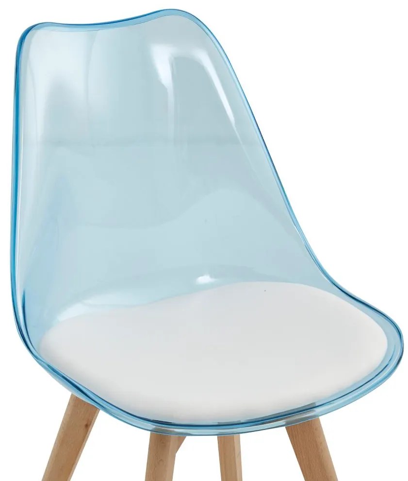 Scaun sufragerie Bralla 2 (transparent + albastru + fag + alb) . 1116241