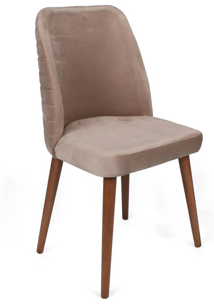 Set 2 scaune haaus Tutku, Bej/Nuc, textil, picioare metalice