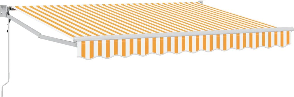 vidaXL Cort electric retractabil Galben și alb 3,5 x 2 m