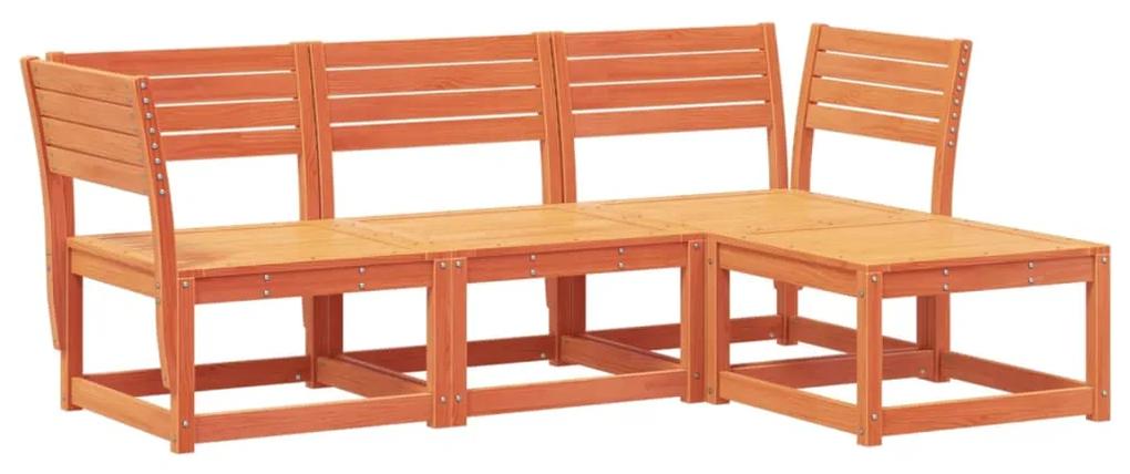 3216907 vidaXL Set mobilier pentru grădină 4 piese,maro ceruit, lemn masiv pin