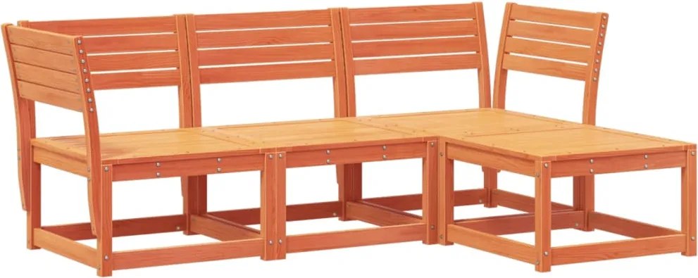 vidaXL Set mobilier pentru grădină 4 piese,maro ceruit, lemn masiv pin